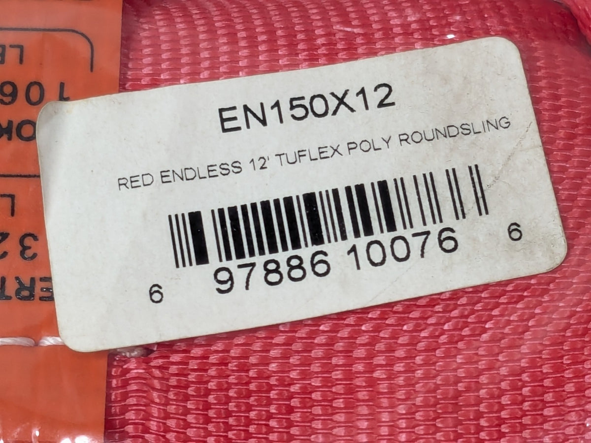 Lift-All Tuflex Roundsling EN150 x 12Ft Red 13200Lb Vertical Capacity EN150X12