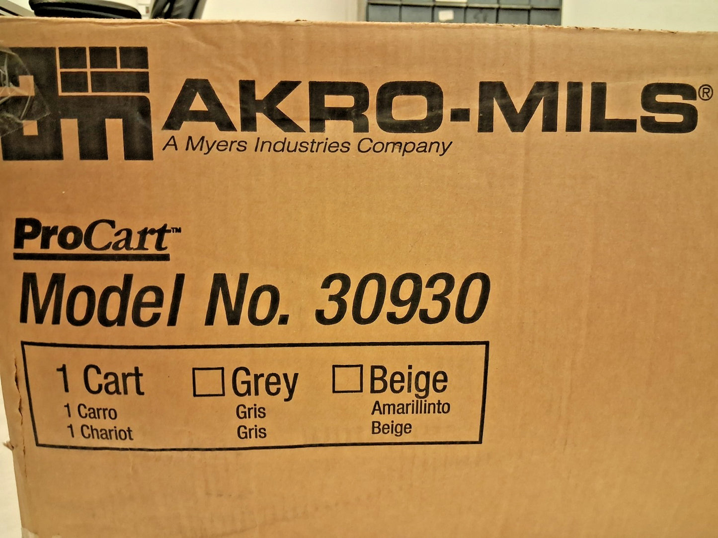 Akro-Mils Access Shelf Utility Cart 41-1/2" Long 24" Wide 30930GRAY