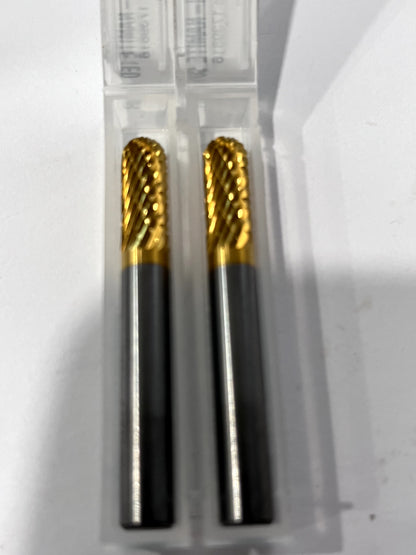 SGS Pro Abrasive Bur  SC-1, 1/4" Cut Dia Cylinder w/ Radius End Double Cut