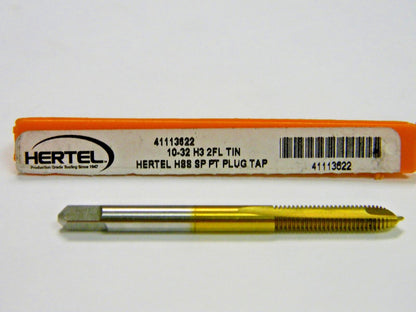 Hertel High Speed Steel Spiral Point Tap 2FL Tin Finish Pack of 10  41113622