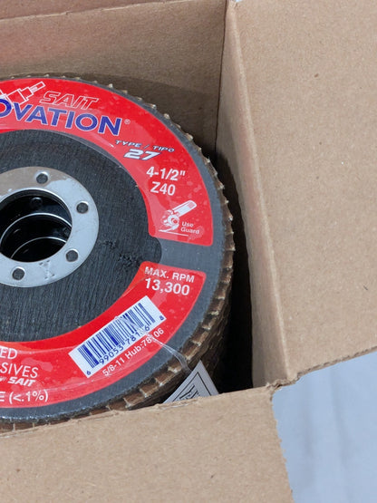 United Flap Disc: 4-1/2" Dia, 7/8" Hole, Zirconia Alumina, Type 27 Qty 10 78006