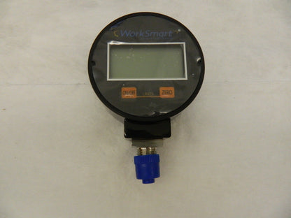 WorkSmart Pressure Gauge: 2 1/2 " Dial, 1/4 " Thread, NPT, Lower Moun