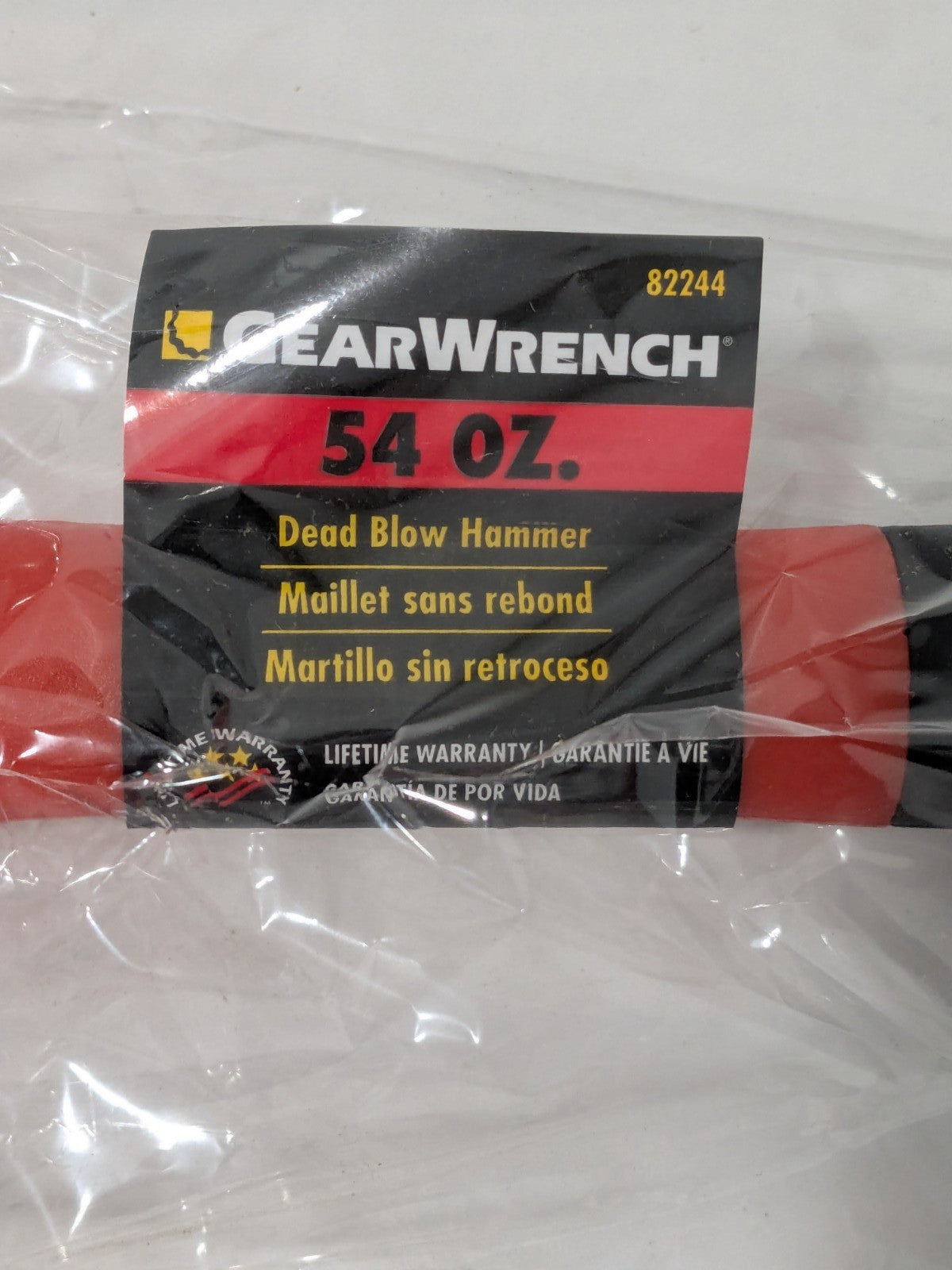 Gearwrench Dead Blow Hammer: 54 oz, 2-1/2" Face Dia, Polyurethane Head 82244