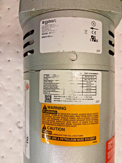 Gast Single Phase Rotary Vane Vacuum Pump 0523-101Q-G588NDX