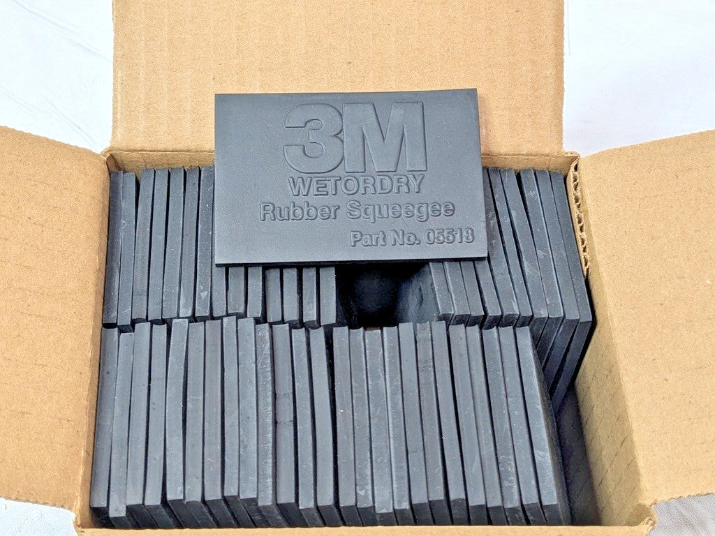 BOX OF 50 3M Wetordry Black Rubber Squeegees 05518 2" x 3" 7000028349