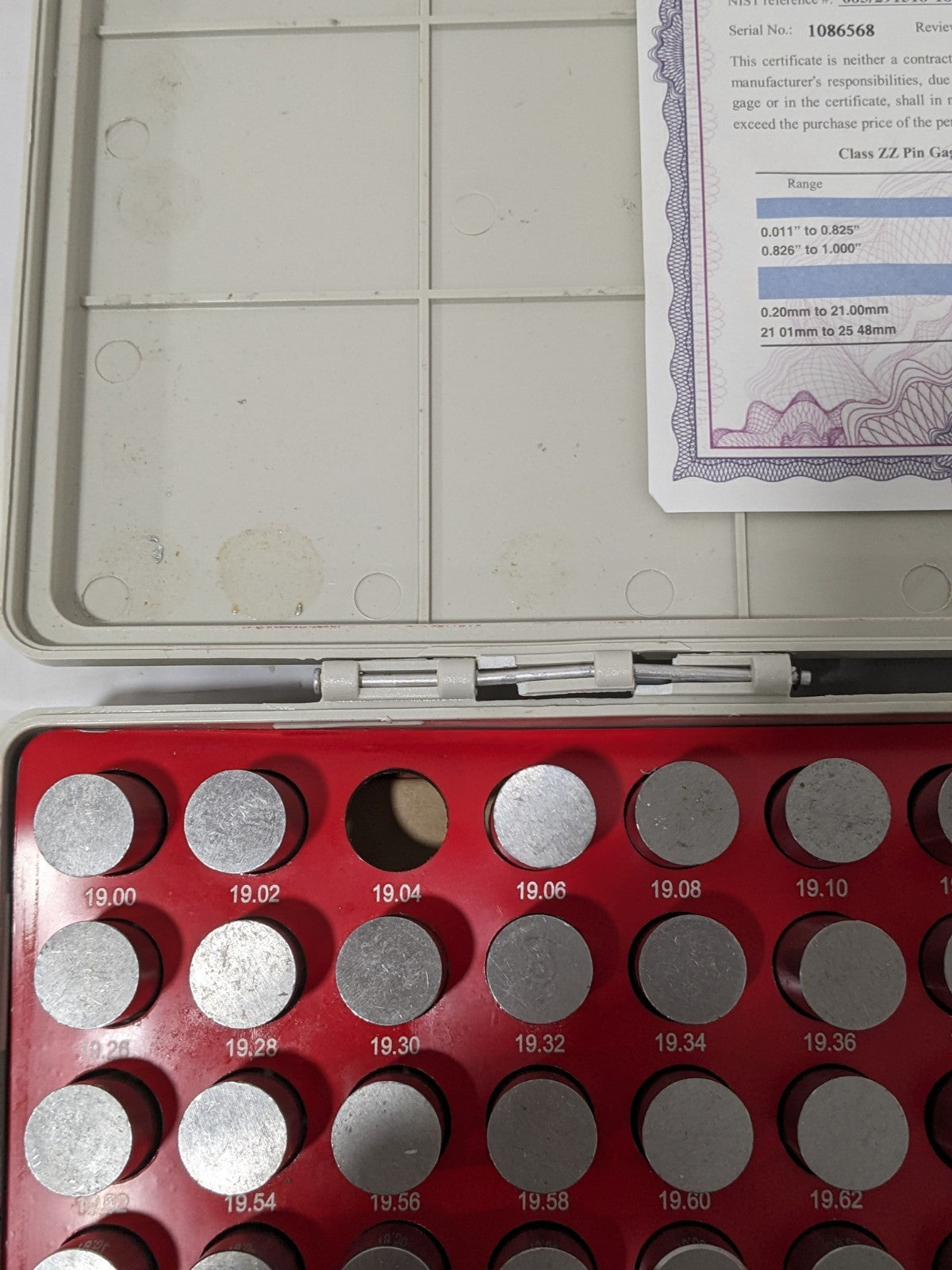 SPI Class ZZ Plug Gage Set: 19 to 20.98 mm Range 22-194-5 INCOMPLETE