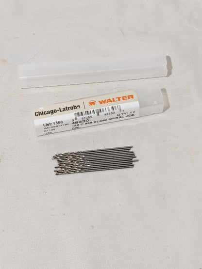 Chicago-Latrobe #60 Low Helix Jobber Drill 1.625 OAL, 118º Qty 12 46330