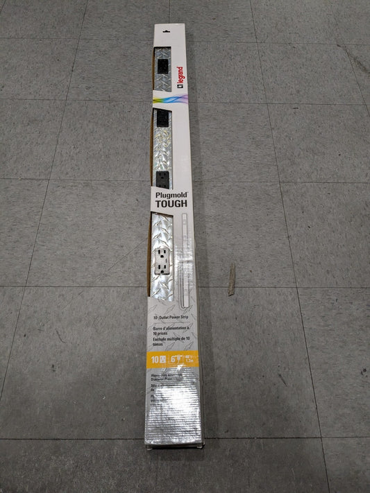 Wiremold Plugmold 4' Heavy Duty Steel 10 Outlet Powerstrip PM48TC