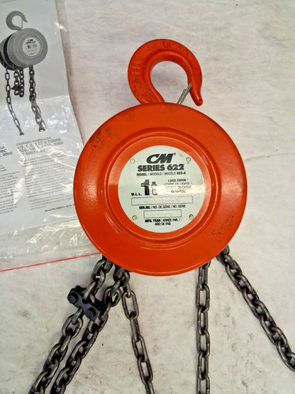 CM Manual Hoist 2000 lb Capacity 15Ft Max Lift 2210A