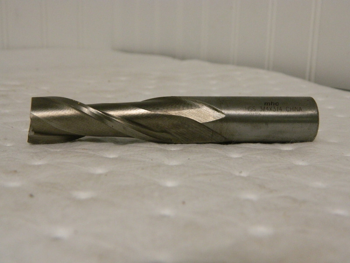 MHC HSS Square End Mill 3/4" 2-1/4" LOC 3/4" Diam, 4-1/2" OA