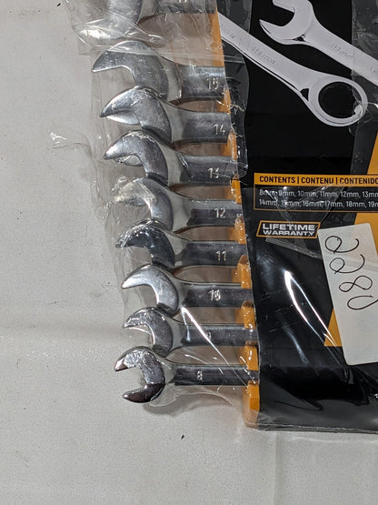 GEARWRENCH Combination Wrench Set: 11 Pc, 8 mm - 19 mm 9412 INCOMPLETE