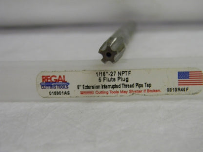 Regal Extension  Pipe Plug Tap 1/16-27X6" 5FL HSS R015901AS