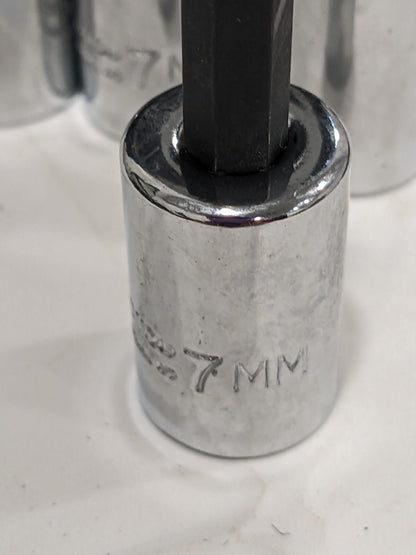 PROTO Hand Hex Bit Socket: 3/8" Drive, 7 mm Hex Qty 6 J4990-7M