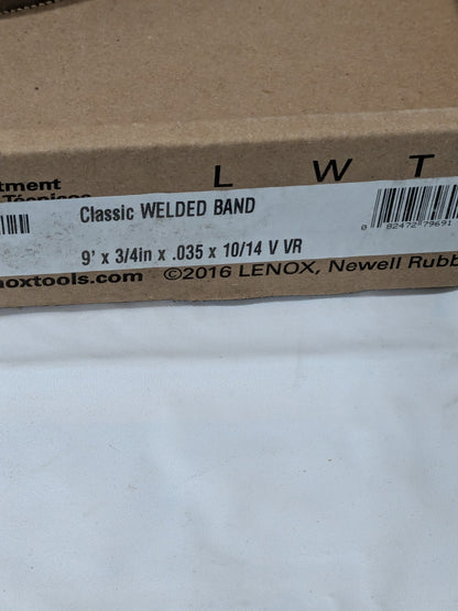 Lenox Welded Bandsaw Blade: 9' Long x 3/4" Wide x 10 to 14 TPI 79691CLB92745