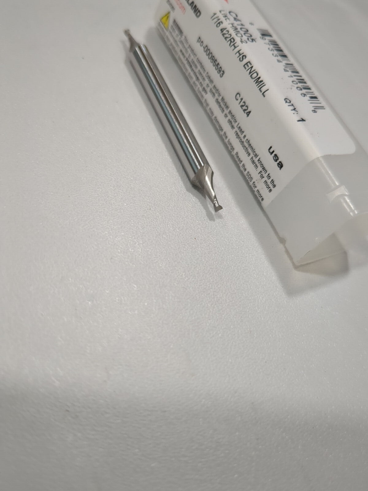CLEVELAND Square End Mill: 1/16" Dia 2 Fl HSS 3/32" LOC C41005