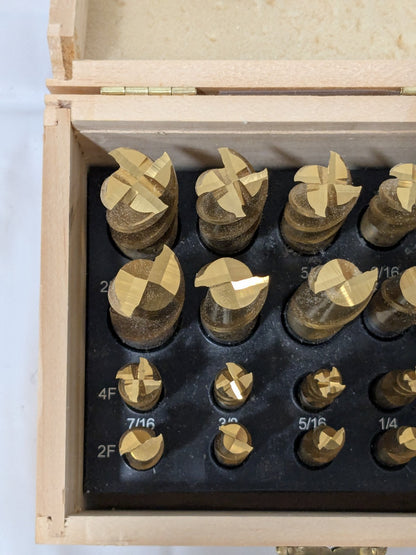 MHC 20 Pc Square End Mill Set 3/16" to 3/4", 2 & 4 Flute 320-0000 DAMAGED CASE