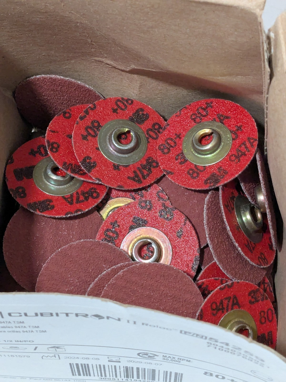 3M Quick-Change Disc: Roloc TSM, 1-1/2" Dia, 80 Grit Qty 50 7100076928