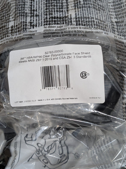 3M Face Shield & Headgear: Chemical Splash & Debris Qty 3 7000127244
