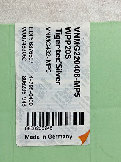 Walter Carbide Turning Inserts QTY10 VNMG432-MP5 WPP20G 6876597