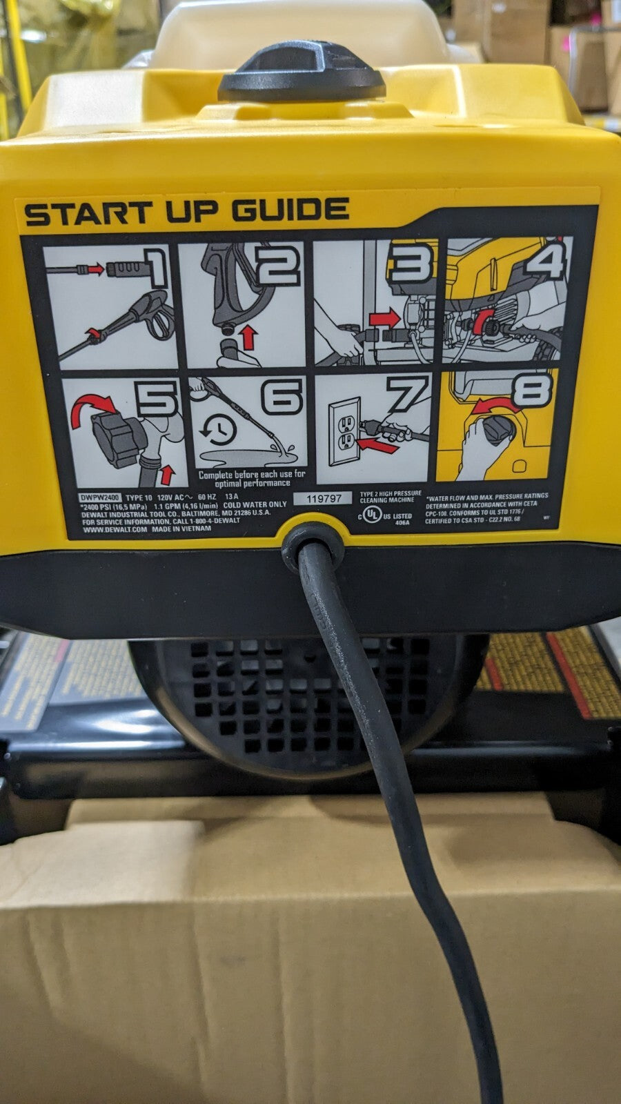 DEWALT Pressure Washer 1.1 GPM Electric 5 Quick-Connect Nozzles DWPW2400