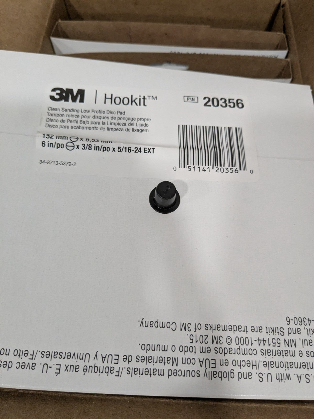 3M Disc Backing Pad: 6" Dia, Hook &amp; Loop 12000 Max RPM Qty 10 710002746