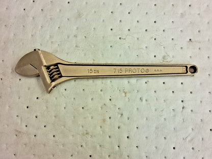 Proto Adjustable Wrench 15" OAL 1-11/16" Jaw Capacity J715B