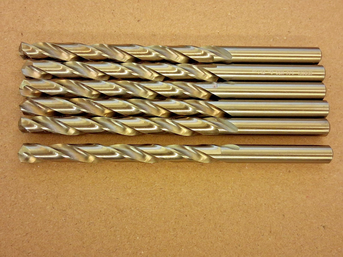 Pro Cobalt Jobber Length Drill Bits QTY6 1/4" Dia 135 Deg 01190164