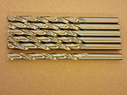 Pro Cobalt Jobber Length Drill Bits QTY6 1/4" Dia 135 Deg 01190164