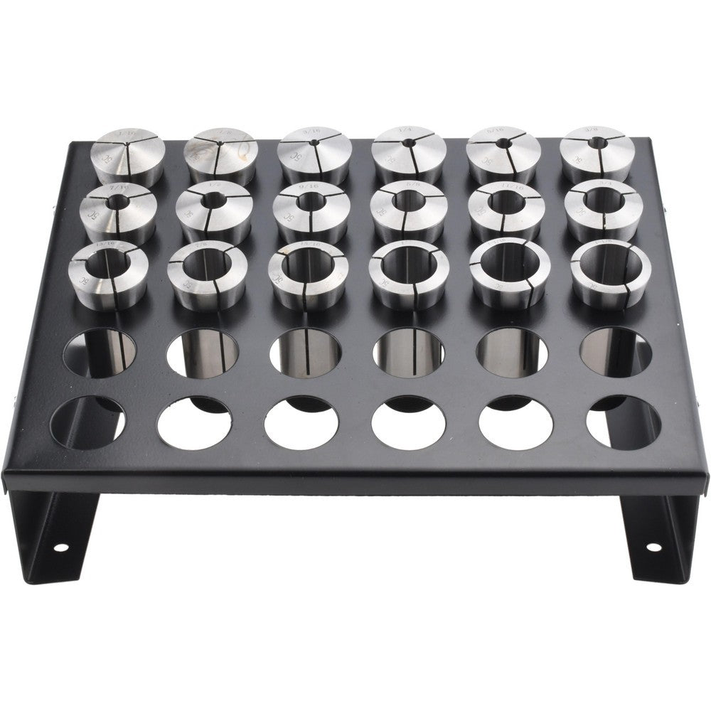 5C Collet Set With Tray: 18 Pc, 1/16 to 1-1/8" Capacity 230-8018