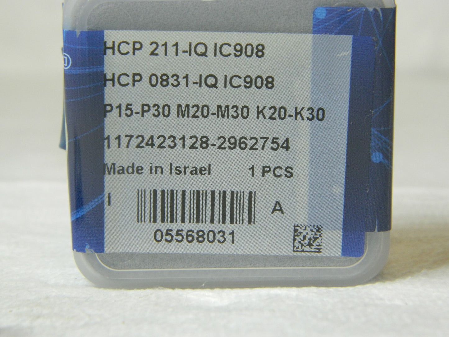 Iscar Replaceable Drill Tip Series HCP-IQ, 21.1mm Diam Grade IC908 5568031