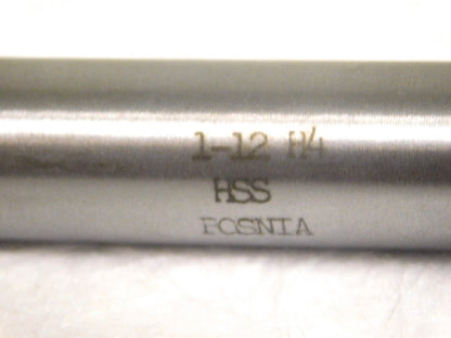 Interstate HSS St Flute Std Hand Tap 1-12UNF 4Fl 1.5" Thread Lgt 6 OAL 04489126