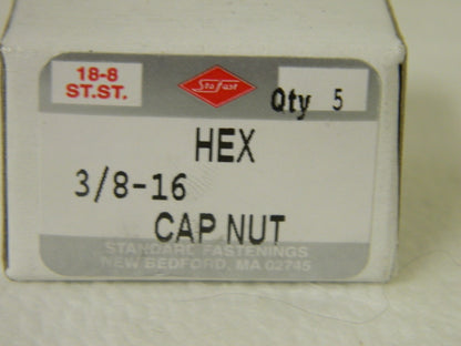 Stafast Hex Cap Acorn Nut 3/8-16 UNC 9/16" Width Across Flats Box of 20 3SN