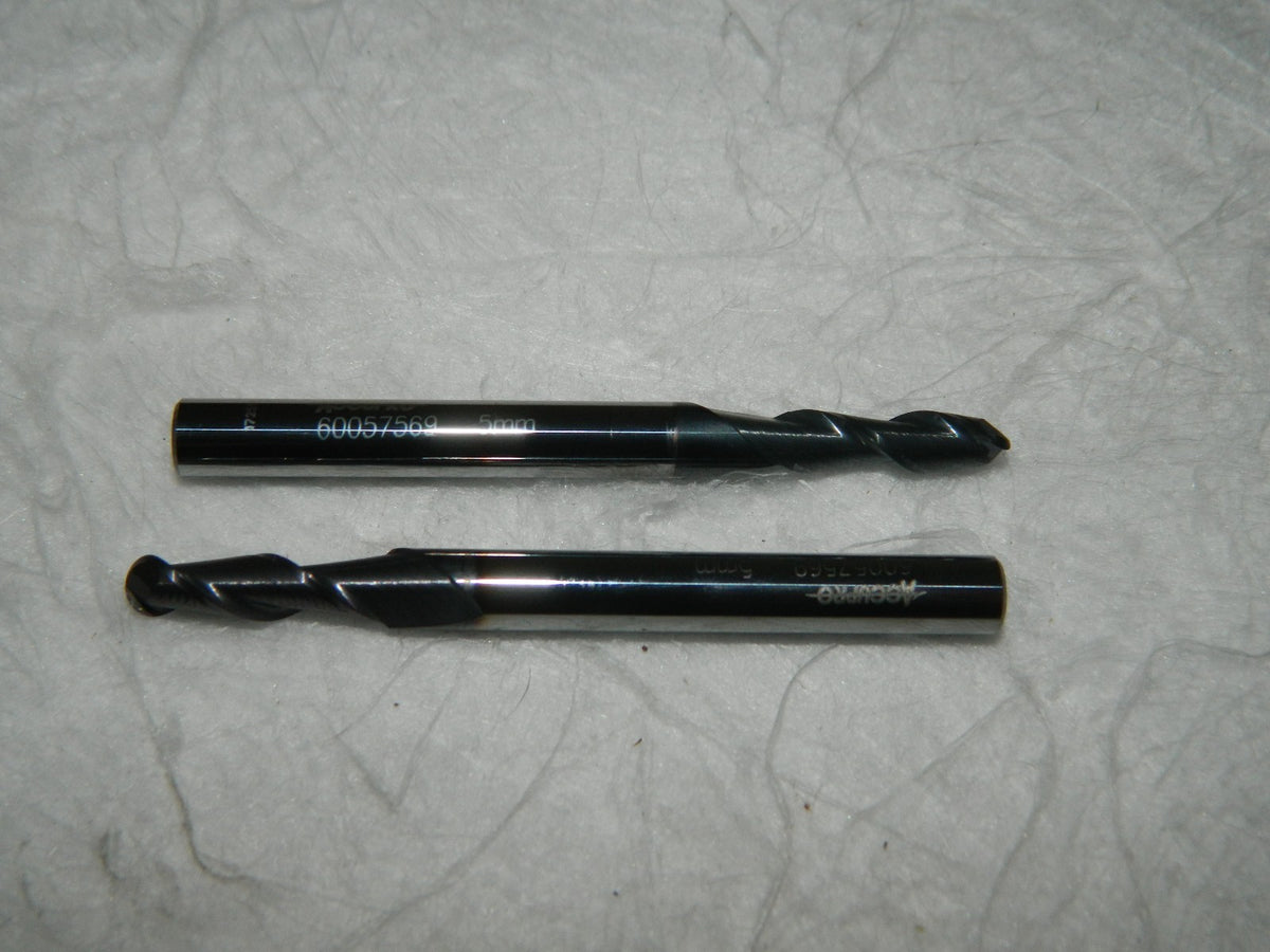 Accupro Solid Carbide Ball End Mill 5mm x 16mm x 63mm 2FL  QTY 4  60057569