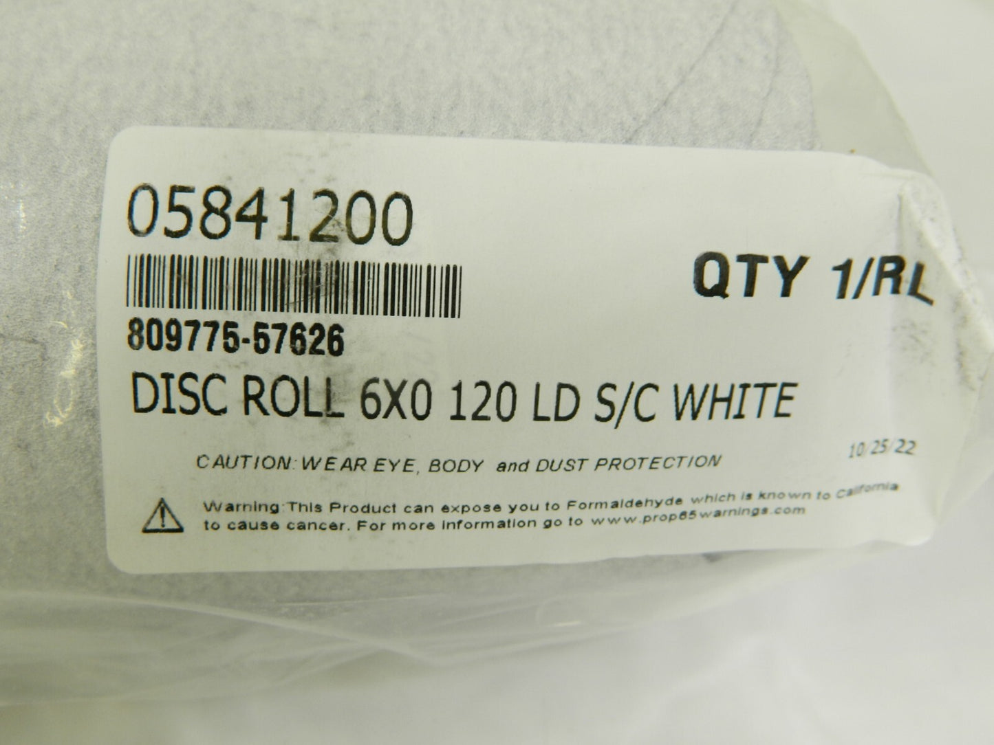 Disc Roll: 6 Dia, 120 Grit, Silicon Carbide Qty 2 Rolls (200 Pcs) 809775-57626