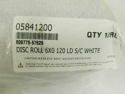 Disc Roll: 6 Dia, 120 Grit, Silicon Carbide Qty 2 Rolls (200 Pcs) 809775-57626