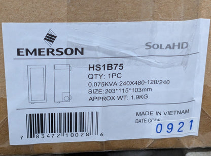 Sola/Hevi-Duty General Purpose Transformer 1 Phase, 240-480 Volt Input HS1B75