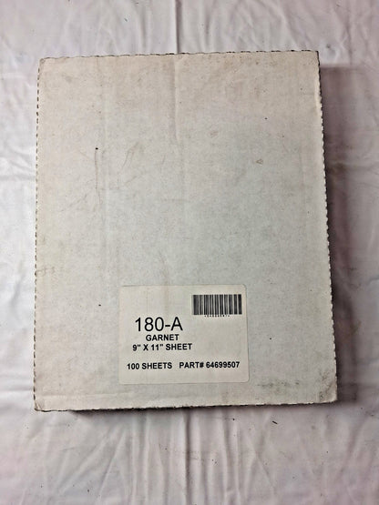 Professional Garnet Sanding Sheets QTY100 9" Wide x 11" OAL 180 Grit 6