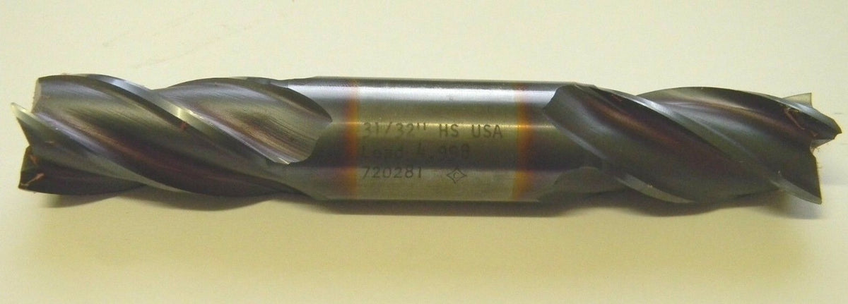 Cleveland Twist Drill HSS Double End Square End Mill 31/32" TiCN  C33139