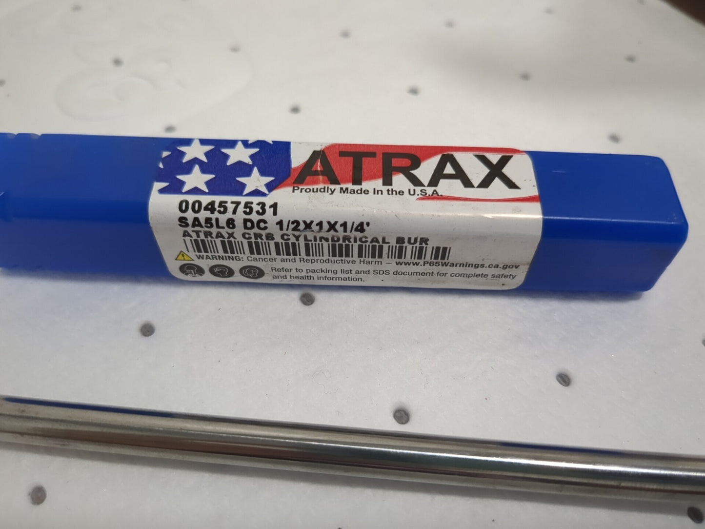 Abrasive Bur SA-5L6 1/2 Cut Dia Cylinder w/ Flat End Double Cut 00457531