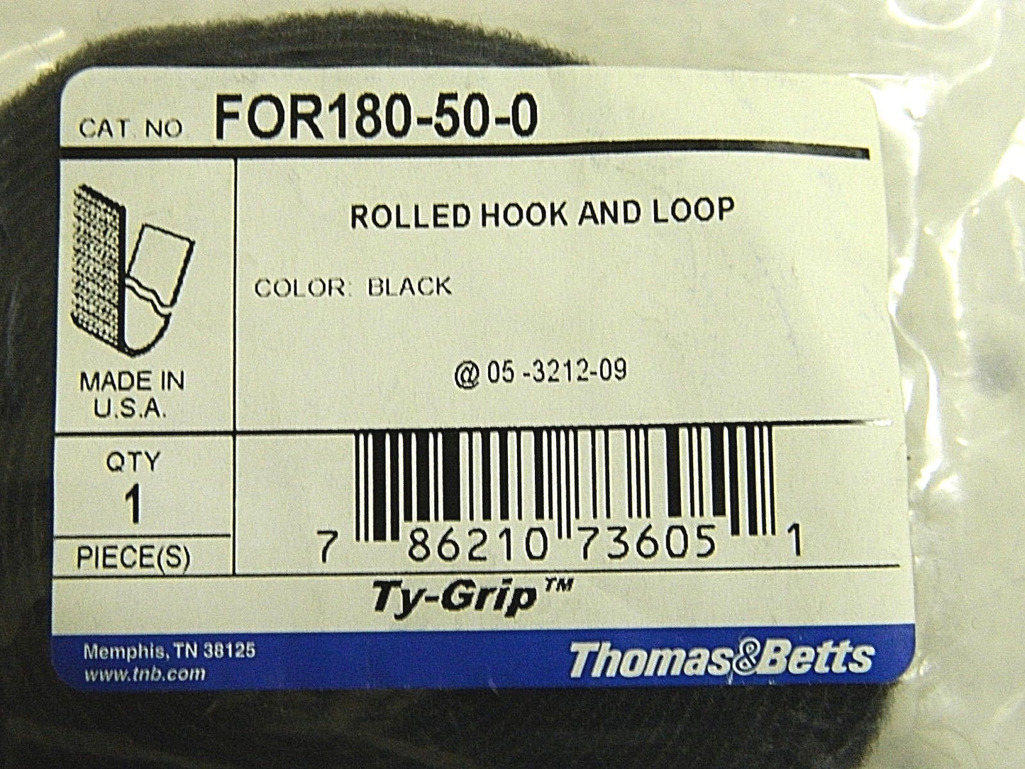 Thomas &amp; Betts Hook &amp; Loop Straps Polyethylene/Nylon Qty. 2 #FOR180-50-0