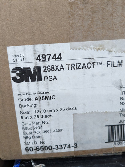 3M PSA Disc: 5" Disc Dia, 35 Grit, Aluminum Oxide Qty 1 Roll 7000120385