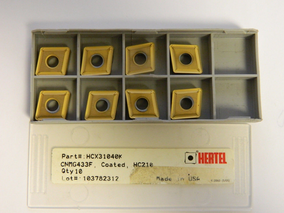 Hertel Carbide Inserts CNMG433F Grade HC210 Qty. 8 HCX31040K