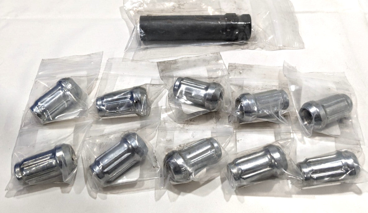 RPM Spline Drive Lug Nuts Chome 7/16-20 *10pcs*  With Deep Socket    C7002 C7301