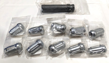 RPM Spline Drive Lug Nuts Chome 7/16-20 *10pcs*  With Deep Socket    C7002 C7301