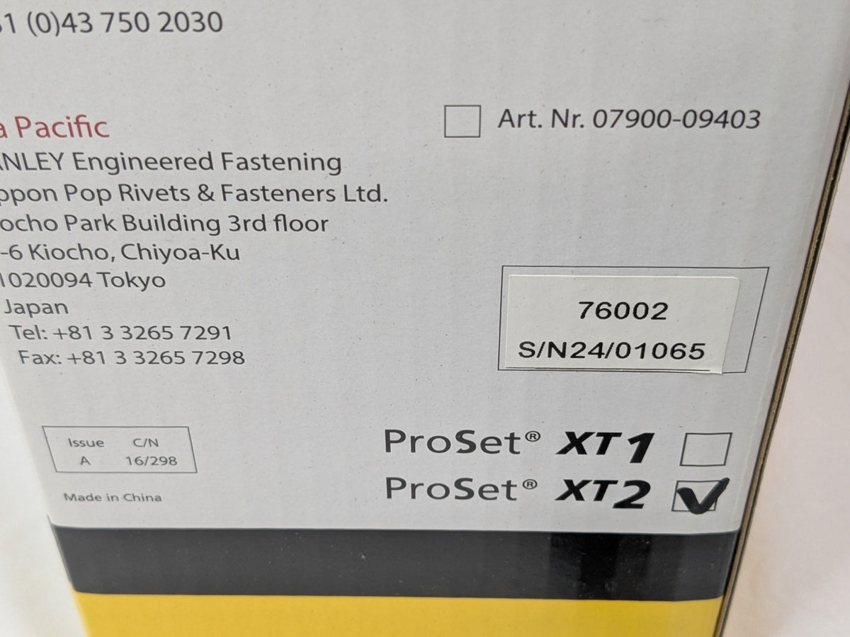Stanley POP Avdel ProSet XT2 Air Hydraulic Blind Rivet Tool 07900-09402