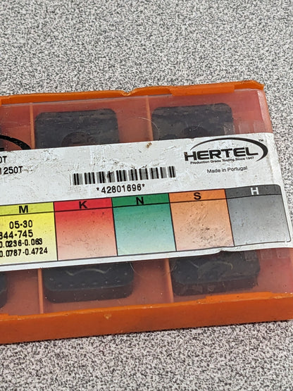 HERTEL Turning Insert: SNMM 646L13 HC1250T, Solid Carbide Qty 10 1002144