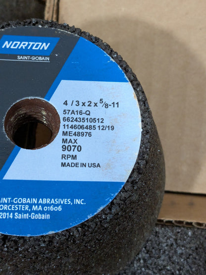 Norton Tool & Cutting Grinding Wheel: 4" Dia, 16 Grit Box of 10 66243510512