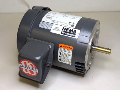 US Motors General Purpose AC Motor 1/2 HP 230/460v 3 Phase 1770 RPM 56C Frame