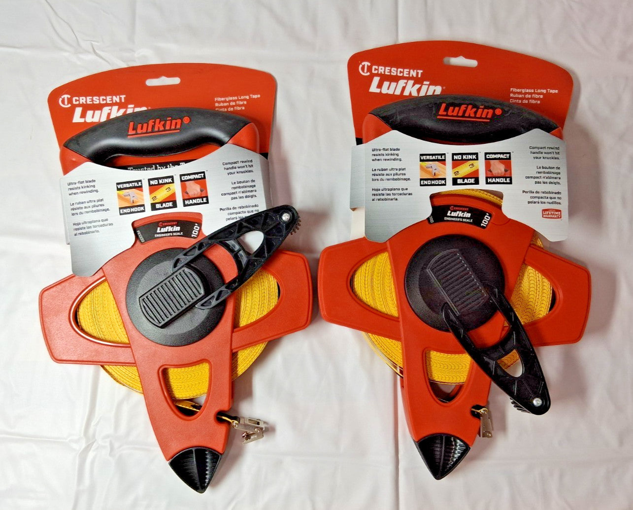 Lufkin Fiberglass Long Tape Engineer's Scale 100 ft QTY 2 FE100D