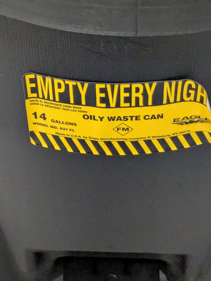 Eagle 14 Gallon Capacity, HDPE Waste Can with Foot Lever 937FLBLK